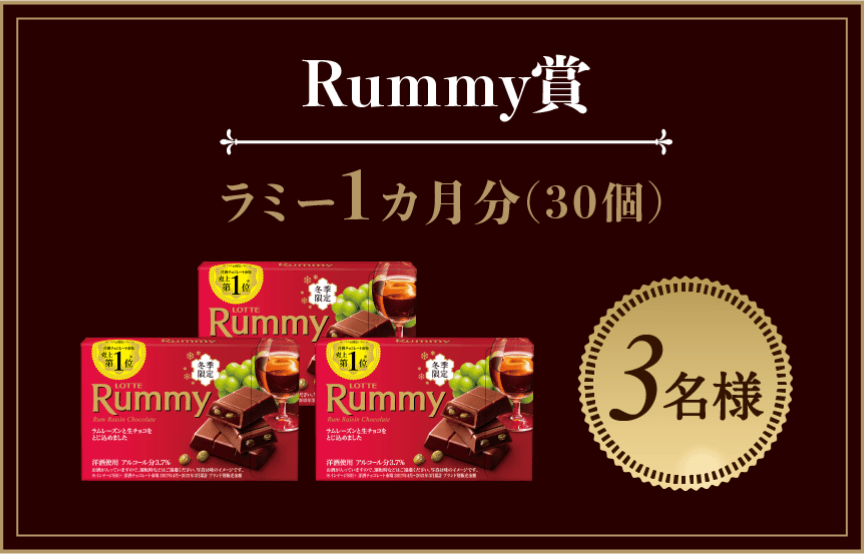 【Rummy賞】ラミー1ヵ月分（30個）：3名様